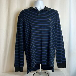 Polo Ralph Lauren Men’s Size XL Long Sleeve Blue Black Horizontal Striped Shirt